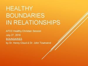 Healthy christian boundaries