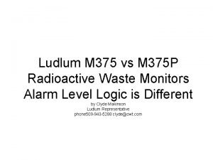 Ludlum M 375 vs M 375 P Radioactive