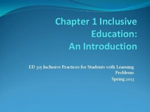 Inclusive chapter 1