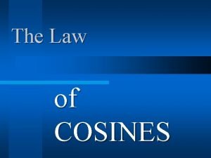 The Law of COSINES Geometry IB Date 4222014