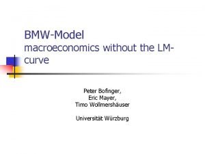 BMWModel macroeconomics without the LMcurve Peter Bofinger Eric