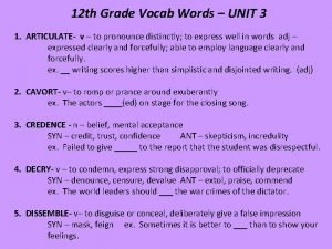 12th grade vocab words