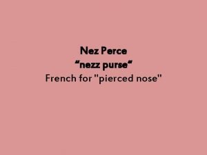 Nez perce pronunciation