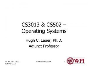 Cs 3013 Cs 3013