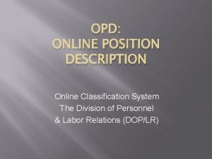 Online position description