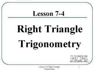 Right triangle trigonometry