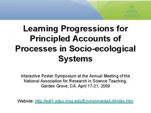 Learning Progressions for Principled Accounts of Processes in