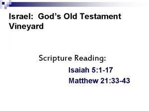 Israel Gods Old Testament Vineyard Scripture Reading Isaiah