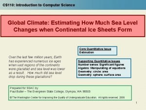 CS 110 Introduction to Computer Science Global Climate