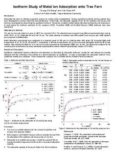 Isotherm Study of Metal Ion Adsorption onto Tree