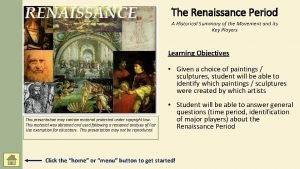Summary of the renaissance