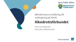 Allmnhetens instllning till vadslagning p idrott Riksidrottsfrbundet IPSOS