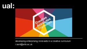 developing enterprising mindsets in a creative curriculum r