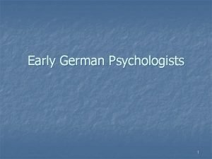 German psychologists