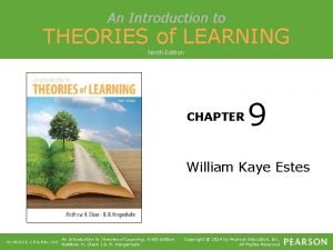 An introduction to theories of learning