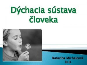 Dchacia sstava loveka Katarna Michalcov III D Dchacia