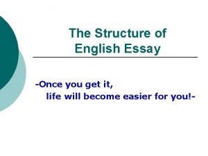 Essay structure english