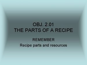 7 parts of a recipe