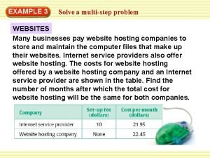 EXAMPLE 3 Solve a multistep problem WEBSITES Many