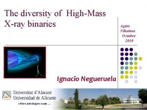 The diversity of HighMass Xray binaries Ignacio Negueruela