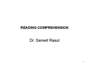 Define reading comprehension