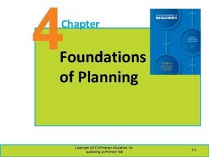 4 Chapter Foundations of Planning Copyright 2013 Pearson