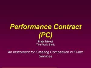 Contract performance