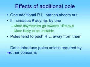 Effects of additional pole One additional R L