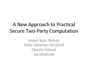 A New Approach to Practical Secure TwoParty Computation
