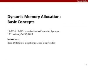 Carnegie Mellon Dynamic Memory Allocation Basic Concepts 15