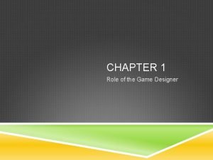 Game designer role