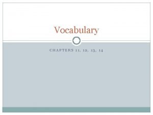 To kill a mockingbird chapter 13 vocabulary