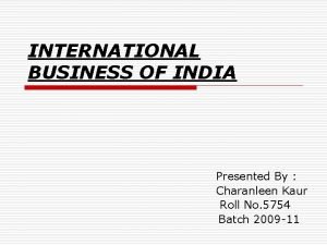 International business conclusion