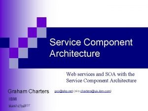 Service component architecture Service component architecture