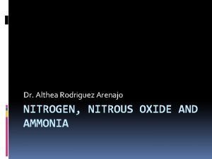 Dr Althea Rodriguez Arenajo NITROGEN NITROUS OXIDE AND