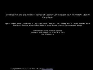 Identification and Expression Analysis of Spastin Gene Mutations