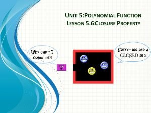 Unit 5 polynomial functions