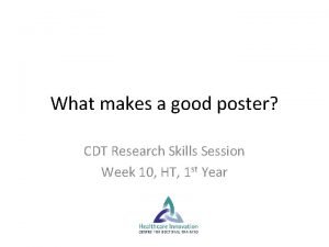 What makes a good poster?