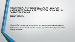 FITOESTEROLES Y FITOESTANOLES ALIADOS NATURALES PARA LA PROTECCION