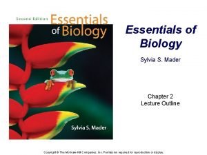 Essentials of Biology Sylvia S Mader Chapter 2