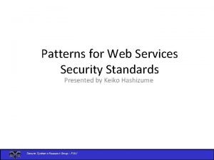 Web services security standards