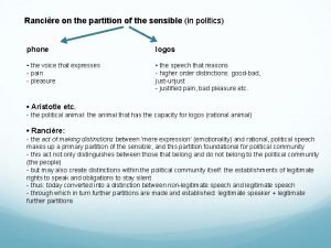 Partition of the sensible