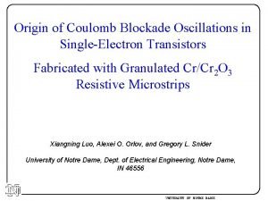 Origin of Coulomb Blockade Oscillations in SingleElectron Transistors