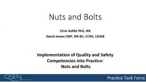 Nuts and Bolts Chris Koffel Ph D RN