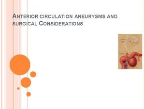 Pcom aneurysm presentation