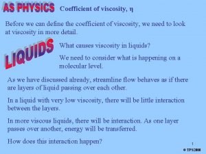 Coefficient of viscosity definition