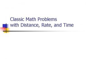 Math distance problems