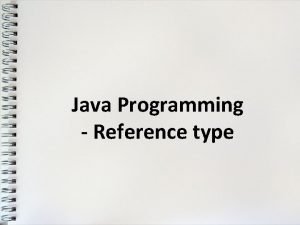 Reference type in java Reference type in java
