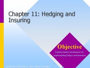 Main objective of hedging