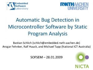 Automatic Bug Detection in Microcontroller Software by Static